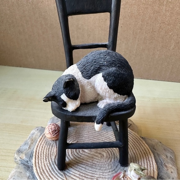 Lowell Davis Schmid signed Scotland Cat in Rocking Chair Figurine & Mice 1983 - Picture 3 of 13
